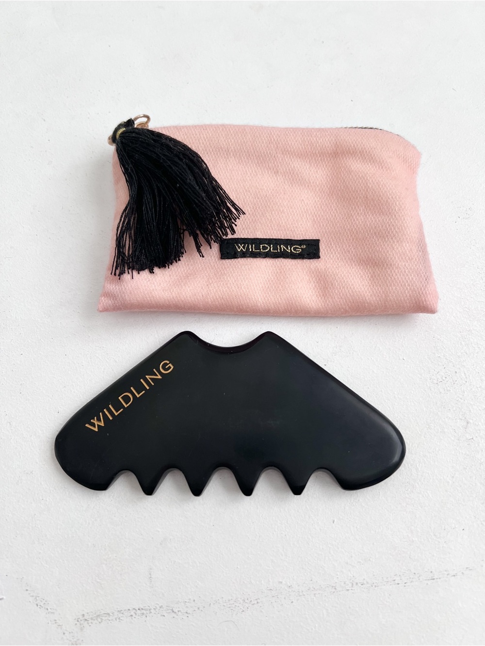 Wildling Empress Gua Sha Scalp Comb Massager with Pink Pouch